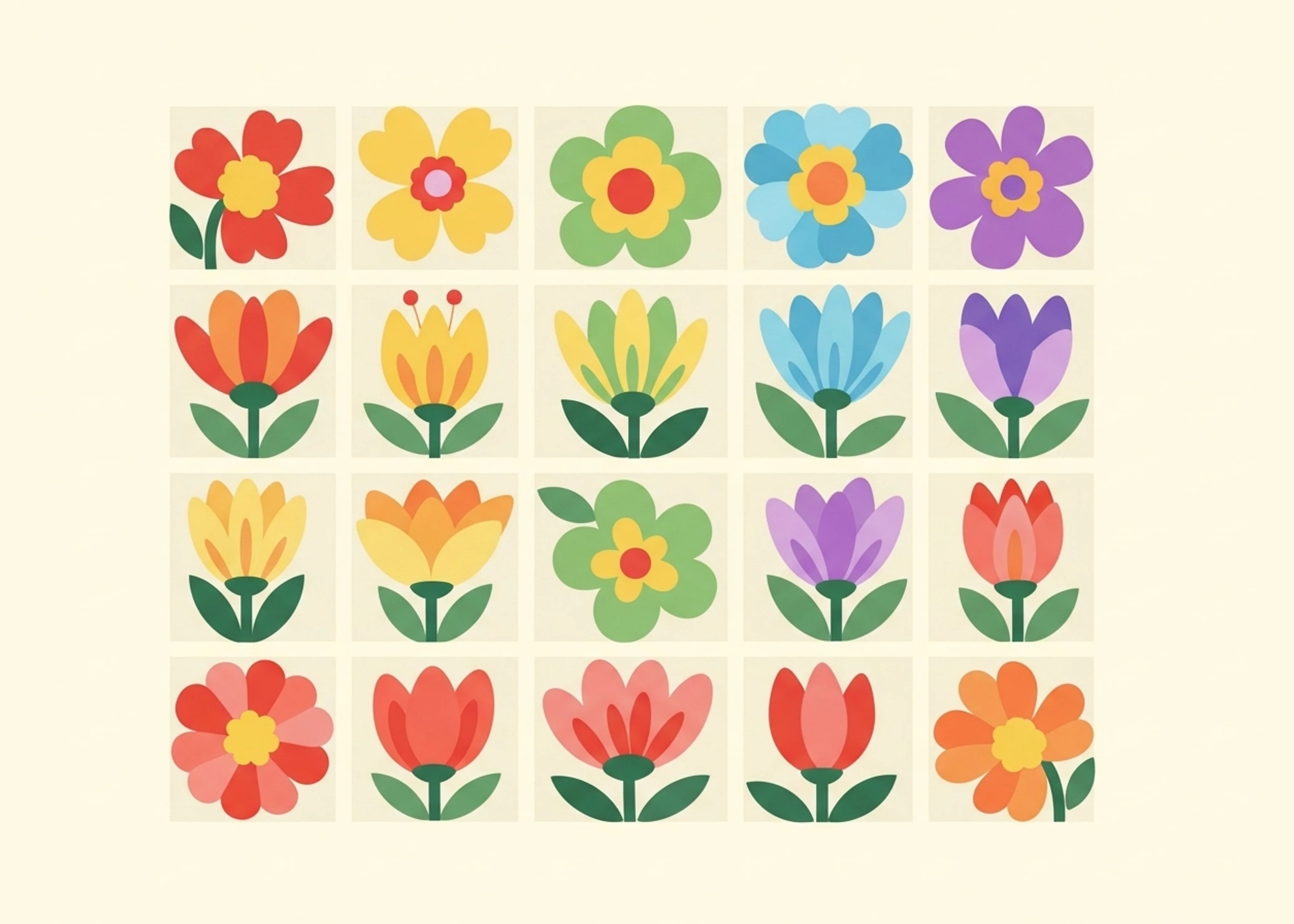 Abstract Floral Rainbow