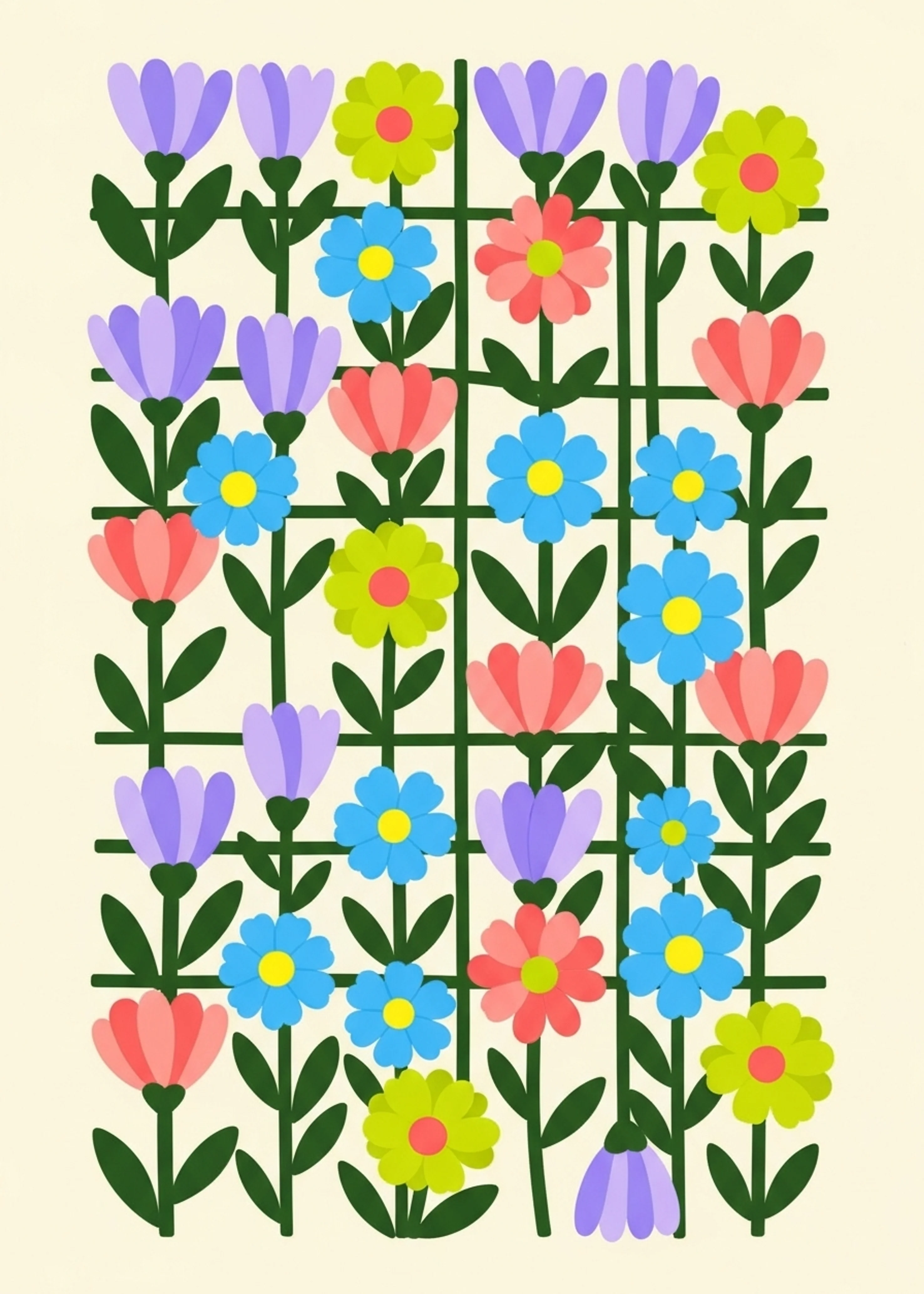 Vivid Floral Grid